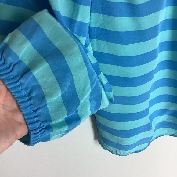 Lilly Pulitzer Silk Green‎ Elsa Striped Blouse XS - Picture 9 of 11